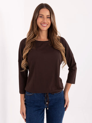Bluzka-RV-BZ-4691.40P-ciemny brązowy