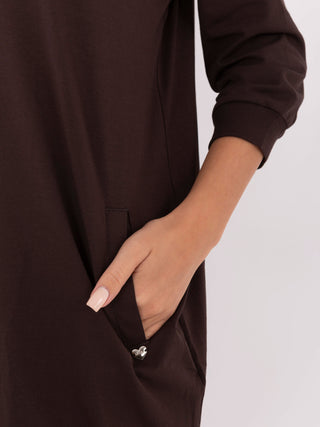 Sukienka-RV-SK-7203.35P-ciemny brązowy