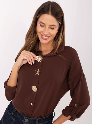 Koszula-MI-KS-4192.34-ciemny brązowy