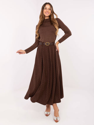 Spódnica-DHJ-SD-19720-1.32-ciemny brązowy