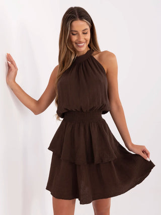 Sukienka-MI-SK-92166.71P-ciemny brązowy