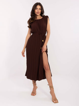 Sukienka-DHJ-SK-19830.00-ciemny brązowy