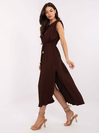 Sukienka-DHJ-SK-19830.00-ciemny brązowy