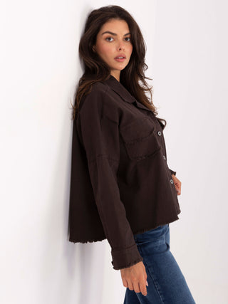 Koszula-IT-KS-FL5779.87-ciemny brązowy