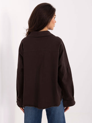 Koszula-IT-KS-FL5779.87-ciemny brązowy