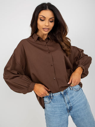 Koszula-TO-KS-7134.83P-ciemny brązowy