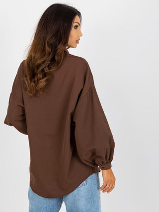 Koszula-TO-KS-7134.83P-ciemny brązowy