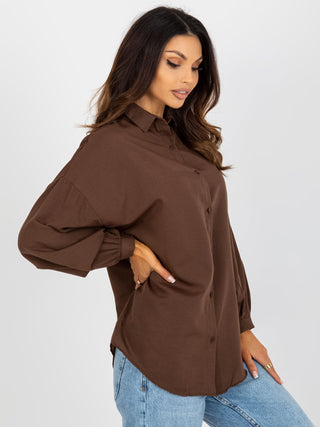 Koszula-TO-KS-7134.83P-ciemny brązowy