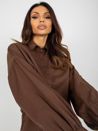 Koszula-TO-KS-7134.83P-ciemny brązowy