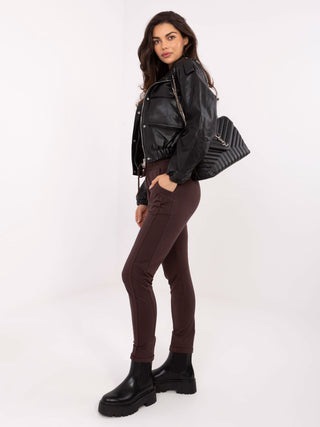 Spodnie dresowe-RV-DR-3589.05X-ciemny brązowy