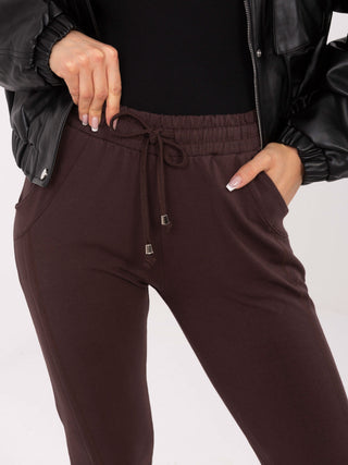 Spodnie dresowe-RV-DR-3589.05X-ciemny brązowy