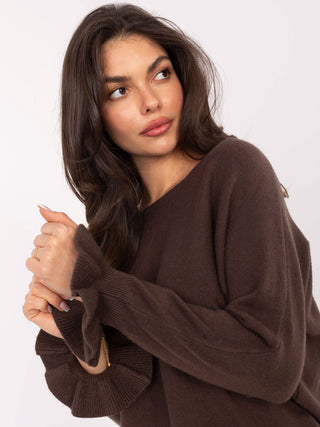 Sweter-IT-SW-99717.89-ciemny brązowy