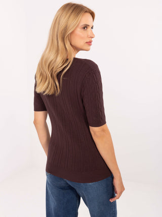 Sweter-PM-SW-B-615.18-ciemny brązowy