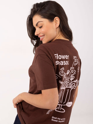 T-shirt-D12022AH02645V-ciemny brązowy