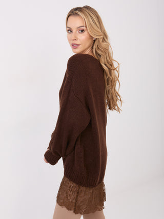 Sweter-IN-SW-33681.05P-ciemny brązowy