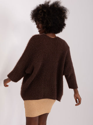 Kardigan-DHJ-SW-2527.02P-ciemny brązowy