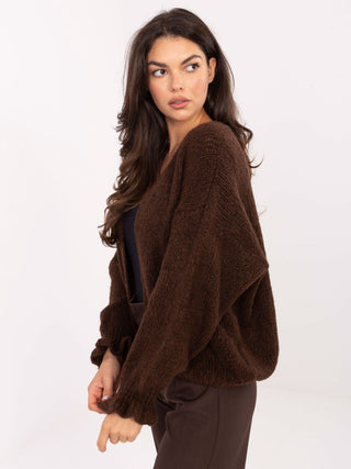 Sweter-MI-SW-0904.82-ciemny brązowy