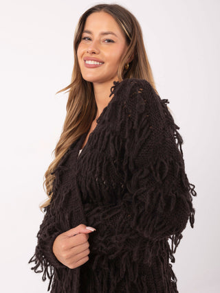 Sweter-MI-SW-0820.85-ciemny brązowy