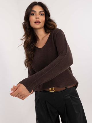 Sweter-IT-SW-0810.08P-ciemny brązowy