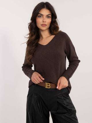 Sweter-IT-SW-0810.08P-ciemny brązowy