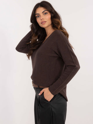 Sweter-IT-SW-0810.08P-ciemny brązowy