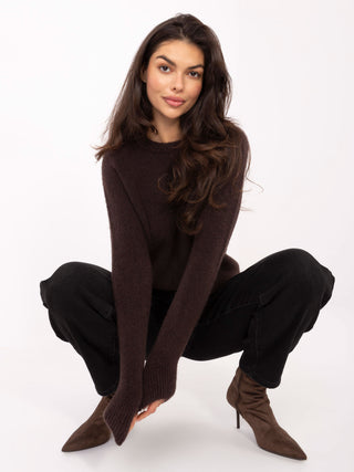 Sweter-MO-SW-1015.78-ciemny brązowy