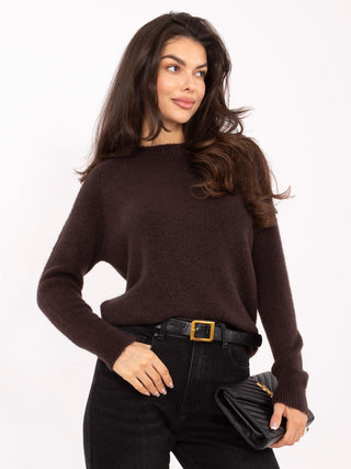 Sweter-MO-SW-1015.78-ciemny brązowy