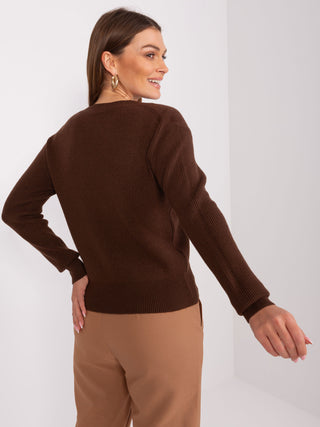 Sweter-PM-SW-PM895.40P-ciemny brązowy