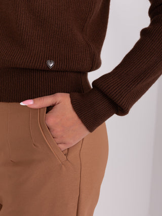 Sweter-PM-SW-PM895.40P-ciemny brązowy