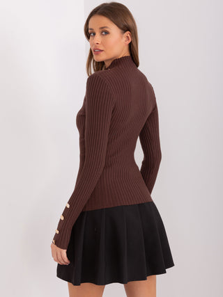 Sweter-PM-SW-PM-3217.08-ciemny brązowy