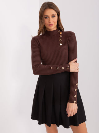 Sweter-PM-SW-PM-3217.08-ciemny brązowy