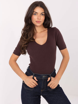 Sweter-PM-SW-B-627.63-ciemny brązowy