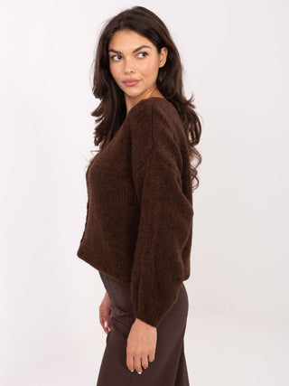 Sweter-MI-SW-0309.89-ciemny brązowy