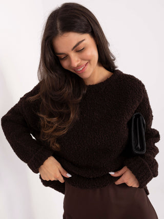 Sweter-MI-SW-WK32601.19-ciemny brązowy