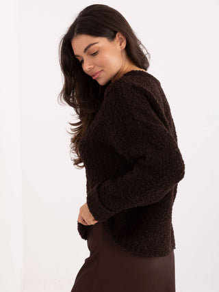 Sweter-MI-SW-WK32601.19-ciemny brązowy
