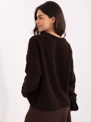 Sweter-MI-SW-WK32601.19-ciemny brązowy