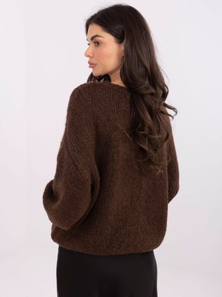 Sweter-MI-SW-1610.18-ciemny brązowy