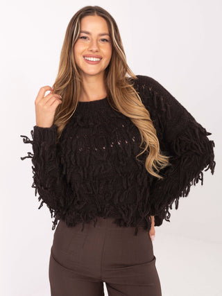 Sweter-MI-SW-2008.86-ciemny brązowy