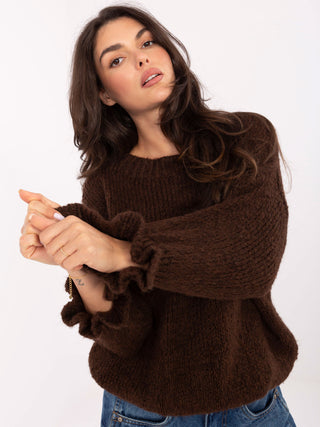 Sweter-MI-SW-2912.10X-ciemny brązowy
