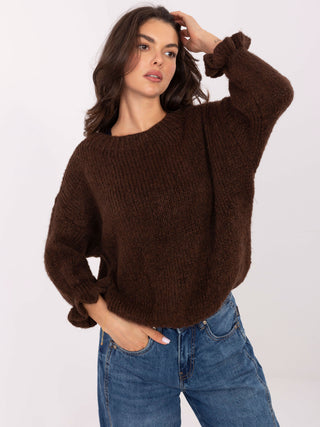 Sweter-MI-SW-2912.10X-ciemny brązowy