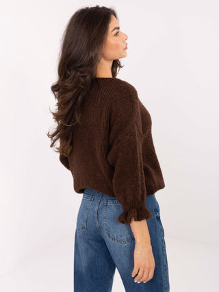 Sweter-MI-SW-2912.10X-ciemny brązowy