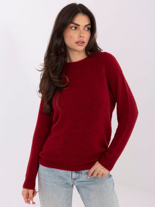 Sweter-MO-SW-1015.78-ciemny czerwony