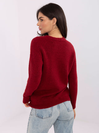 Sweter-MO-SW-1015.78-ciemny czerwony