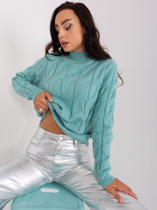 Sweter-AT-SW-2235.00P-ciemny miętowy