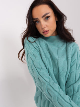 Sweter-AT-SW-2235.00P-ciemny miętowy