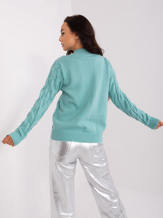 Sweter-AT-SW-2235.00P-ciemny miętowy