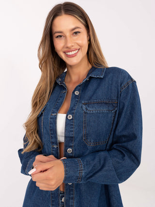 Koszula-D80026BI11280M314-ciemny niebieski