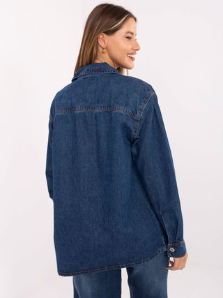 Koszula-D80026BI11280M314-ciemny niebieski