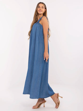 Sukienka-DHJ-SK-A9197.90-ciemny niebieski