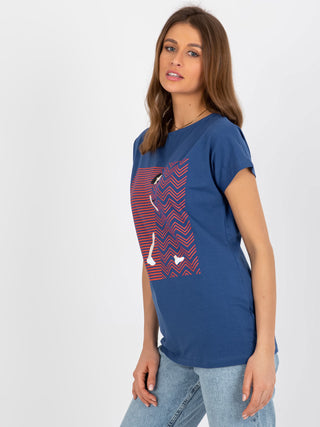 T-shirt-FA-TS-8406.82P-ciemny niebieski